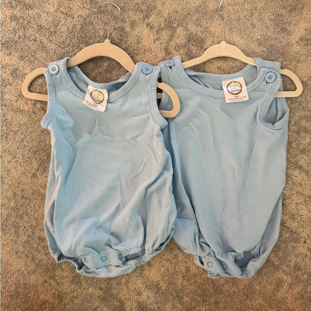 Blanks Boutique Light Blue Baby Romper size 18 months